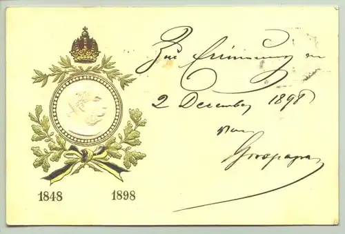 (1025615) Oesterreich Jubilaeums-Postk. 1848-1898 u. altes Foto Militaria