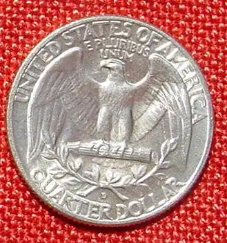 (1007749) USA 25 Cents 1964-D. Silbermuenze. Sehr guter Zustand