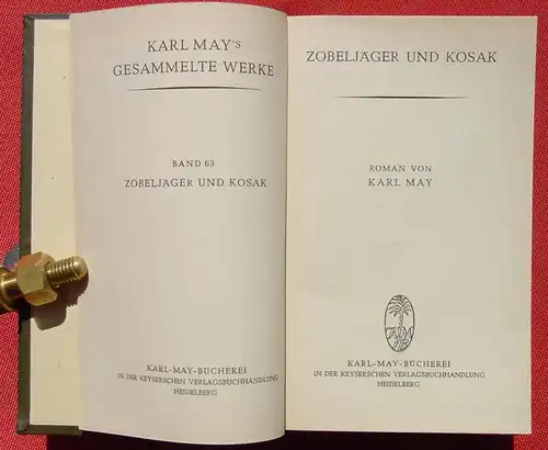 (1039404) Karl May. Zobeljaeger und Kosak. Band 63. KM in der Keyserschen Verlagsb. Heidelberg