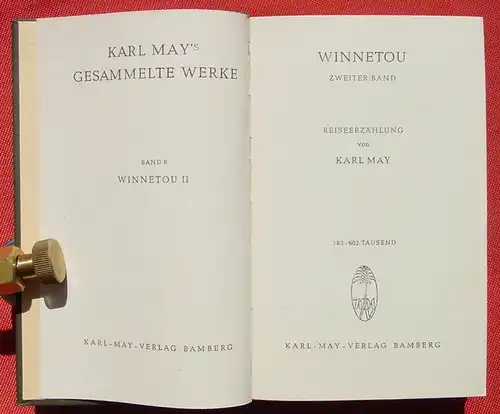 (1039412) Karl May. Winnetou (II.) Band 8. Karl May Verlag Bamberg 583. bis 602. Tausend - 1951