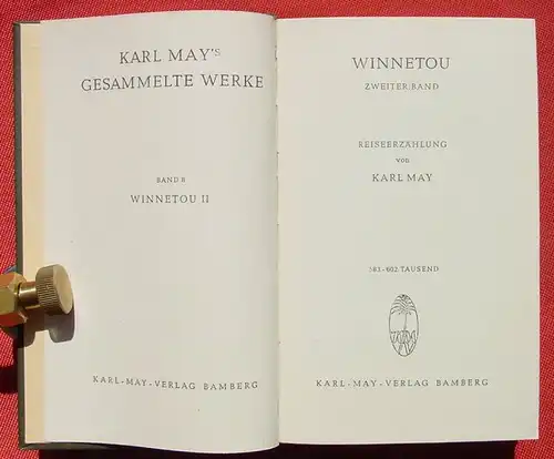 () Karl May. Winnetou (II.) Band 8. Karl May Verlag Bamberg 583. bis 602. Tausend - 1951