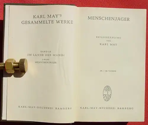 (1039413) Karl May. Menschenjaeger. Band 16. Karl May Buecherei Bamberg. 179. bis 183. Tausend - 1952