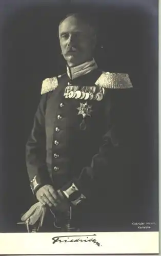 ()  Foto-Postkarte "Grossherzog Friedrich II. von Baden"'Badischer Landesverband vom Roten Kreuz' (um 1915)