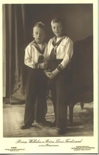 () Foto-Ansichtskarte "Prinz Wilhelm u. Prinz Louis Ferdinand von Preussen" um 1915
