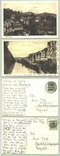 () 2 Ansichtskarten. Tübingen. Postalisch gelaufen 1909. PLZ-Bereich pauschal 72074