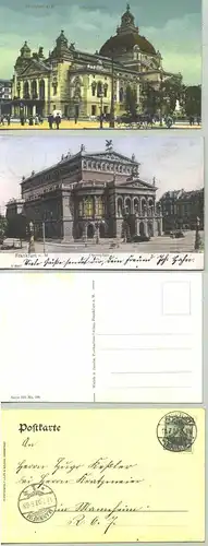 (1018241) 2 alte Ansichtskarten mit schoenen Motiven aus Frankfurt a. M. PLZ-Bereich pauschal 60311. 1 x beschrieben u. postalisch gelaufen 1907