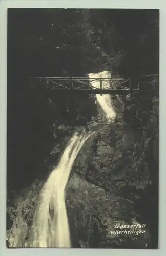 (1021513) Foto-Ansichtskarte. Wasserfall bei Allerheiligen. Photogr. Kaeshammer, Ottenhoefen. PLZ-Bereich pauschal 77883. Postalisch nicht gelaufen, evtl. um 1930 ?