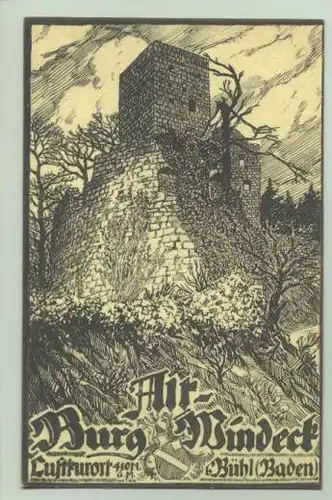 () Bühl 1920er Jahre ? Ansichtskarte. Alt-Burg Windeck. Hirschs Kuenstlerkarte No. 431. PLZ-Bereich pauschal 77815. Postalisch nicht gelaufen