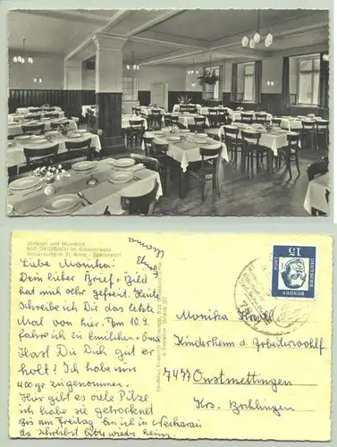 () Ansichtskarte. Muetterkurheim St. Anna Speisesaal - Bad Griesbach. PLZ-Bereich pauschal 77740. Postalisch gelaufen 1963 ?