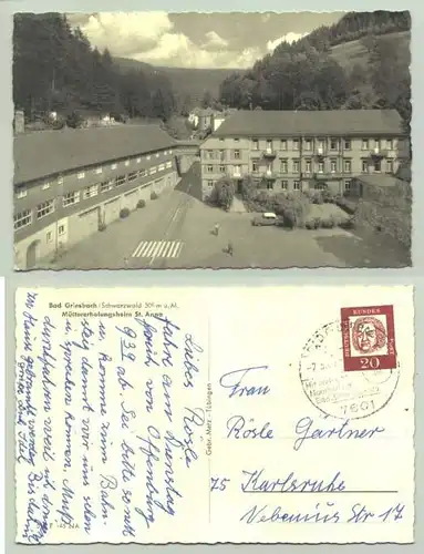 () Ansichtskarte. Muetterkurheim St. Anna - Bad Griesbach. PLZ-Bereich pauschal 77740. Postalisch gelaufen 1965 ?