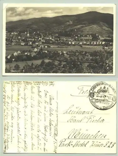 ()  Oberkirch. Ansichtskarte. PLZ-Bereich pauschal 77704. Postalisch gelaufen mit Sonderstempel 1942