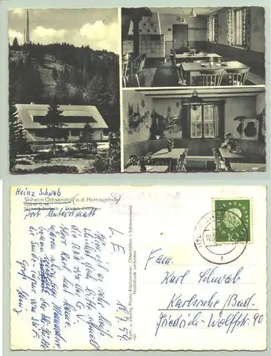 (1021491) Ansichtskarte. Skiheim Ochsenstall a. d. Hornisgrinde. PLZ-Bereich pauschal 77815. Postalisch gelaufen 1959