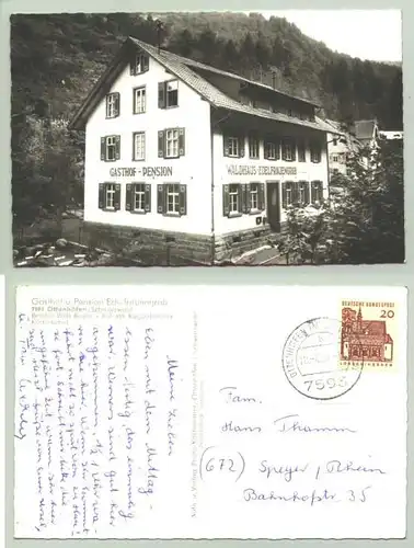 ()  Ottenhöfen. Ansichtskarte. Gasthaus Edelfrauengrab. PLZ-Bereich pauschal 77883. Postalisch gelaufen 1966