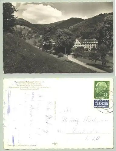 () Ansichtskarte. Thermalbad Sulzbach, Renchtal. PLZ-Bereich pauschal 77794. Postalisch gelaufen 1955 ? / etwas unleserlich