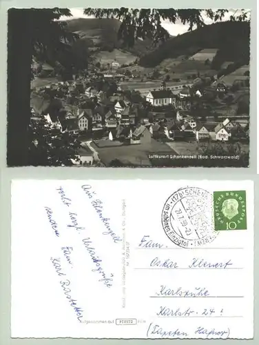 ()  Schenkenzell. Ansichtskarte. PLZ-Bereich pauschal 77773. Postalisch gelaufen mit Sonderstempel vom 27. 7. 1959