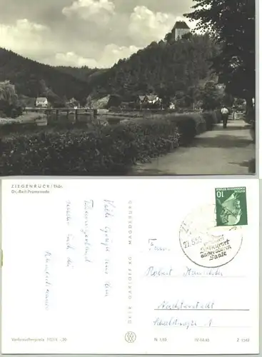 ()  Ansichtskarte "Ziegenrück / Thuer. Dr.-Reif-Promenade". mit Marke und Sonderstempel von 1965