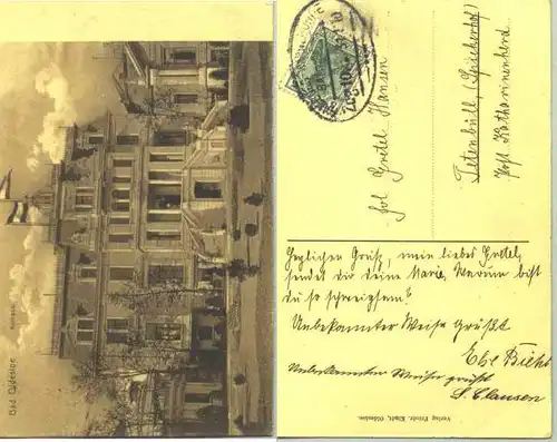 (1017136) Ansichtskarte "Bad Oldesloe - Kurhaus". PLZ-Bereich 23843. Postalisch gelaufen mit Marke u. Bahnpost-Stempel von 1910