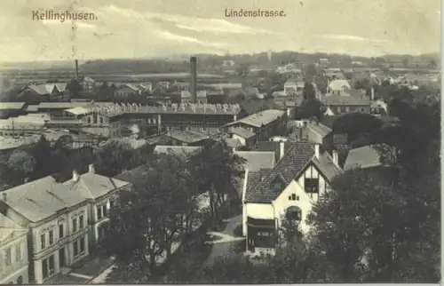 ()  Ansichtskarte "Kellinghusen - Lindenstrasse". mit Marke u. Stempel von 1907