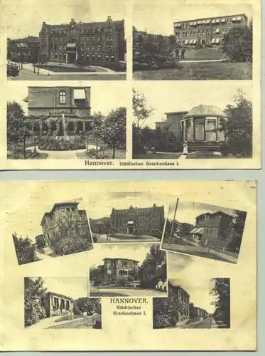 ()  2 alte Ansichtskarten "Hannover - Städtisches Krankenhaus". PLZ-Bereich pauschal 30159. Beschrieben u. postalisch gelaufen Hannover 1912