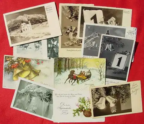 (1017526) Alle 12 Ansichtskarten mit Neujahr Motiven. Beschrieben u. postalisch gelaufen mit Marken u. Stempel vor 1945 (meist 1930er Jahre). Einzelbeschreibung leider nein