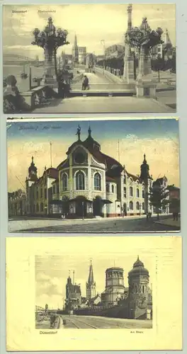 (1019197)  3 alte Ansichtskarten mit Motiven aus Düsseldorf ab 1910. PLZ pauschal 40210. Beschrieben u. postalisch gelaufen in den Jahren 1910, 1914, 1918