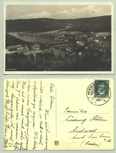 Herrenalb 1928 (intern : 1021229) Ansichtskarte. PLZ-Bereich pauschal 76332. Postalisch gelaufen 1928