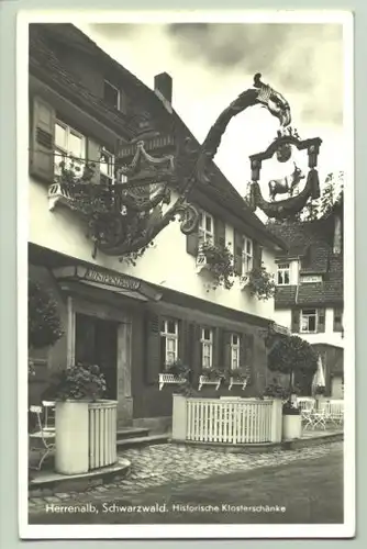 Herrenalb um 1930 (intern : 1021221) Historische Klosterschänke. PLZ-Bereich pauschal 76332. Postalisch nicht gelaufen