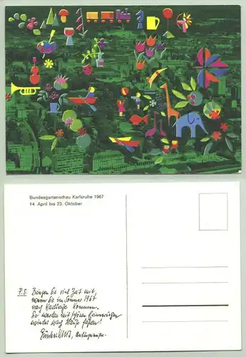 (1021138) Ansichtskarte. Bundesgartenschau Karlsruhe 1967. PLZ-Bereich pauschal 76131. Postalisch nicht gelaufen