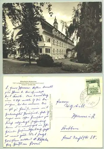 () Ansichtskarte. Langensteinbach - Bibelheim Bethanien. PLZ-Bereich pauschal 76307. Postalisch gelaufen 1970