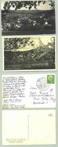 (1019651) 2 alte Ansichtskarten mit Motiven "Waldhilsbach bei Heidelberg". PLZ-Bereich pauschal 69151. Eine AK beschrieben und postalisch gelaufen 1956. Die andere Karte vermutlich aus der Zeit um 1930-1935