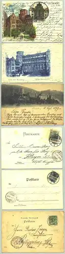 (1019610)  3 alte Ansichtskarten mit Motiven aus Heidelberg. PLZ-Bereich pauschal 69115. Beschrieben und postalisch gelaufen mit Marke und Stempel von 1897, 2x 1901