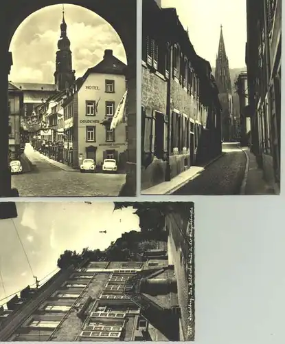 (1019594)  3 schoene alte Foto-Ansichtskarten mit huebschen Motiven aus Heidelberg. Postalisch nicht gelaufen. Karten stammen vermutlich aus den 1960er Jahren