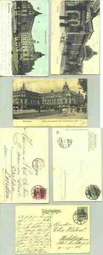 (1018913)  3 alte Ansichtskarten mit Motiven aus WIESBADEN. postalisch gelaufen mit Stempel von 1903, 1905 u. 1907