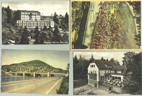 (1019612)  4 alte Ansichtskarten mit Motiven aus Heidelberg. Nur 1 AK beschrieben und postalisch gelaufen mit Marke und Stempel von 1963