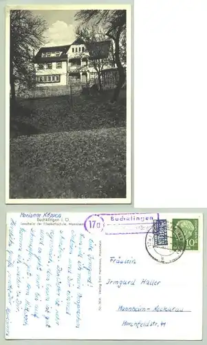 (1019864) Alte Ansichtskarte "Buchklingen / Landheim der Elisabethschule Mannheim". mit Marke u. Stempel nebst Posthilfestempel von Buchklingen v. 1954