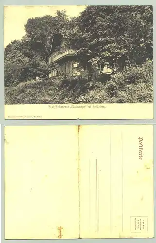 (1019627) Alte Doppel-Ansichtskarte (zum falten) "Hotel-Restaurant Molkenkur bei Heidelberg". postalisch nicht gelaufen. Verlag Kunstdruck Gebr. Isenbeck, Wiesbaden um 1900