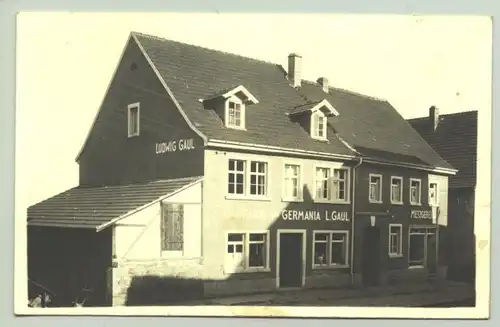 (1019733) Alte private Foto-Ansichtskarte mit Motiv aus Gaiberg (?) : 'Gasthaus zur Germania Ludwig Gaul'. Um 1935 ?