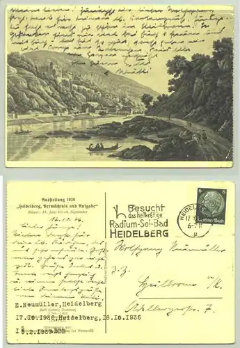 () Alte Ansichtskarte von Heidelberg "Ausstellung 1936 / Heidelberg, Vermächtnis und Aufgabe"