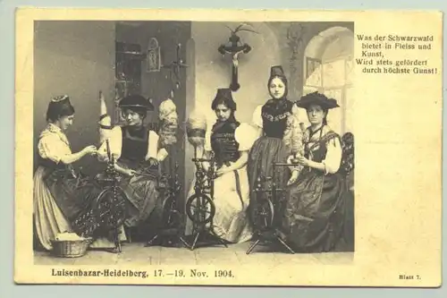 () Alte Ansichtskarte aus Heidelberg mit huebschem Motiv vom Luisenbazar im Nov. 1904