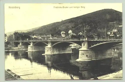(1019623) Ansichtskarte "Heidelberg / Friedrichs-Brücke". Um 1900 ?
