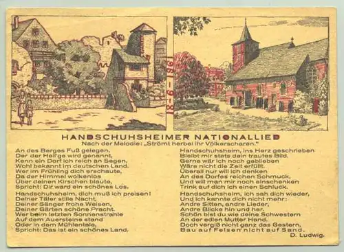 Handschuhsheim () Alte Ansichtskarte Heidelberg : "Handschuhsheimer Nationallied"