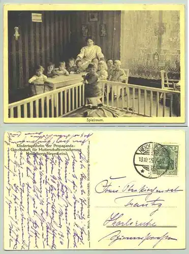 () Alte Ansichtskarte "Heidelberg - Neuenheim Kindertagesheim". 1915