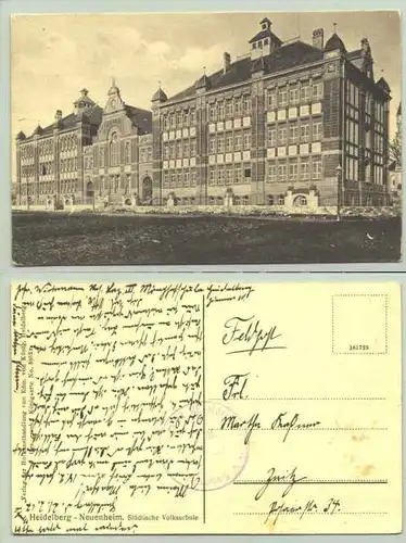 (1019633) Alte Ansichtskarte "Heidelberg - Neuenheim Städtische Volksschule", um 1917