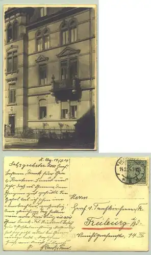 () Alte Ansichtskarte mit einem Strassen- u. Gebaeudemotiv aus Heidelberg. 1924