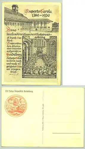 (1019583) Alte Ansichtskarte "550 Jahre Universitaet Heidelberg / Ruperto Carola 1386 - 1936"