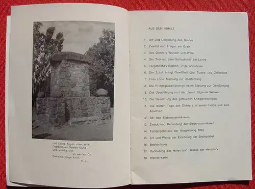 "Hermann Löns" Biographie. 48 S., mit Abbildungen. Verlag Rudolf Reher & Co. Hamburg (intern / )