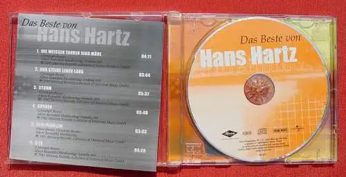 Versandkosten ab Euro 3,00 () "Das Beste von Hans Hartz". 13 Lieder, fast unbenutzte CD, siehe bitte Bild  "Das Beste von Hans Hartz". 13 Lieder, z. B. 'Die weißen Tauben sind müde', fast unbenutzte CD, siehe bitte Bild. (aus rauchfreiem u....
