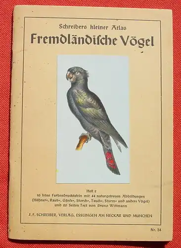 (0300131) "Fremdländische Vögel" Schreibers kleiner Atlas. Siehe bitte Beschreibung u. Bilder