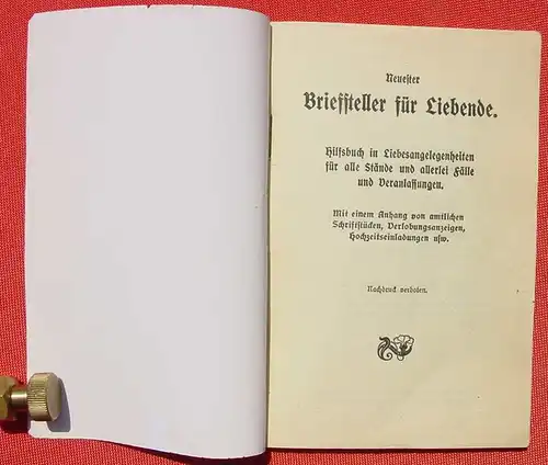 (0310097) "Briefsteller für Liebende" Enßlin + Laiblin 1927. Siehe bitte Beschreibung u. Bilder