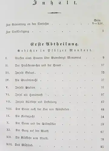 () Lennig  "Etwas zum Lachen". Mainz, Verlag Franz Kirchheim 1858 (!). Pfälzer Mundart. Siehe bitte Beschreibung u. Bilder